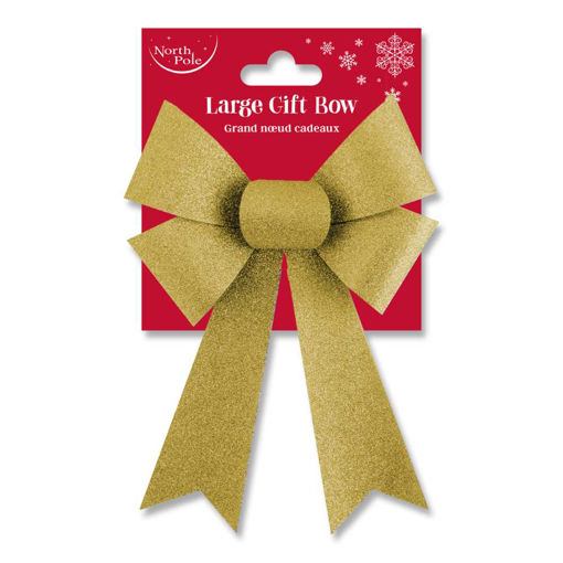 Picture of CHRISTMAS LARGE GLITTER BOW GOLD